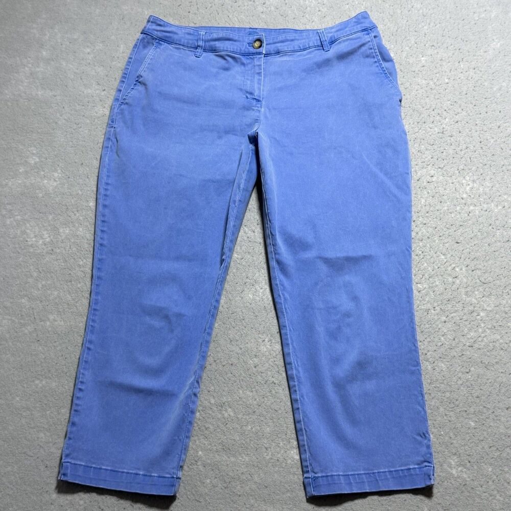 Tommy Bahama Women’s Size 12 Blue Cotton Blend Crop Chino Pants Pants